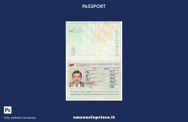 modello di passaporto cipriota in stile verificato